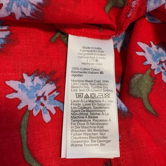 J. Crew Women’s Tiered Dress in Brushed Daisy Print Red Size L NWT - Picture 8 of 8